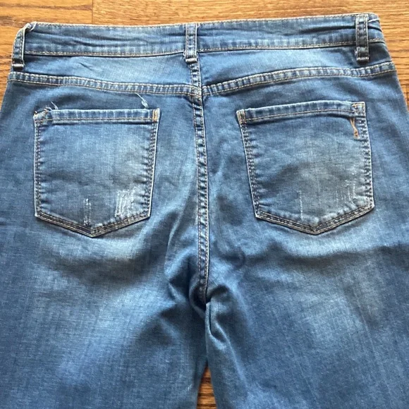 Vintage America Jeans Sz 10 medium wash EC floral inside band very cute! Spring - Picture 5 of 10